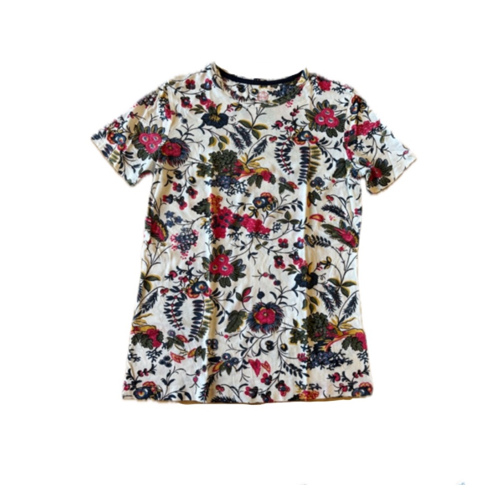 LAST CHANCE! Women's Tory Burch 100% Pima Cotton Patterned Short Sleeve Tee